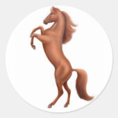 Kastanienpferd w sig runder aufkleber (Vorderseite)