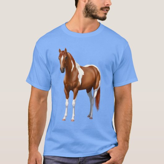 Kastanienpinto Sorrel Paint Horse Stallion T-Shirt (Vorderseite)