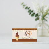 Kastanienschokolade Braunes Eis Creme Visitenkarte (Stehend Vorderseite)