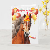 Kastanientiefgang Pferd Sonntag Geburtstag Karte (Gelbe Blume)