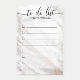 Kästchen für rosa-goldenes Marmor, um LISTE zu ers Post-it Klebezettel