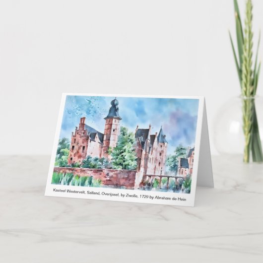 KASTEEL WESTERVELT 1729 A. de Haen drawing. card Karte (Vorderseite)