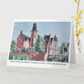 KASTEEL WESTERVELT 1729 A. de Haen drawing. card Karte (Gelbe Blume)