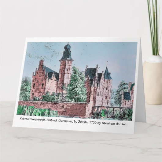 KASTEEL WESTERVELT 1729 A. de Haen drawing. card Karte (Vorderseite)
