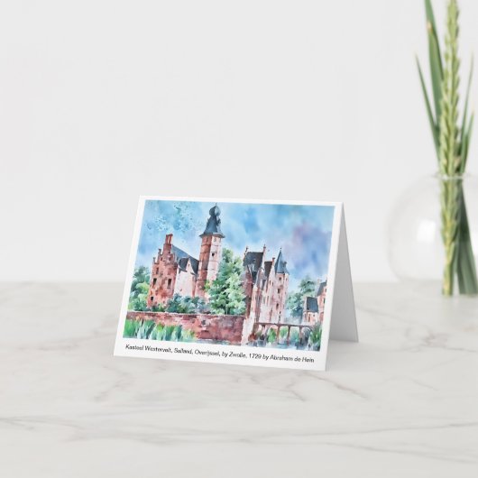 KASTEEL WESTERVELT 1729 A. de Haen drawing. card Karte (Vorderseite)