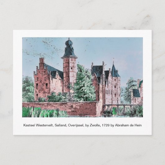 KASTEEL WESTERVELT 1729 A. de Haen drawing    Postkarte (Vorderseite)