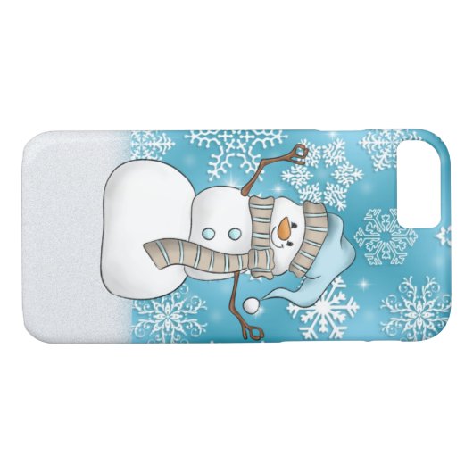 Kasten des WeihnachtsAquarell-Schneemanns 8/7 Case-Mate iPhone Hülle (Rückseite (Horizontal))