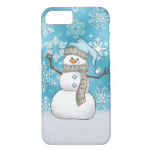 Kasten des WeihnachtsAquarell-Schneemanns 8/7 Case-Mate iPhone Hülle (Rückseite)