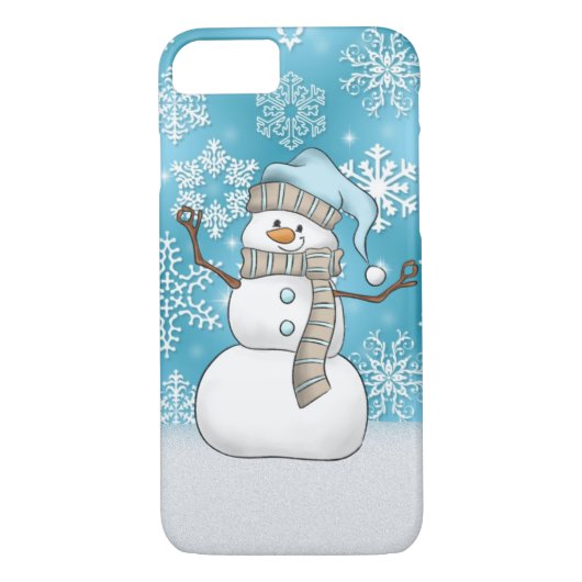 Kasten des WeihnachtsAquarell-Schneemanns 8/7 Case-Mate iPhone Hülle (Rückseite)