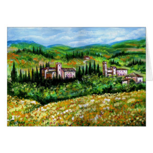 KASTEN IN DER LANDSCHAFT CHIANTI,GELBE BLUME