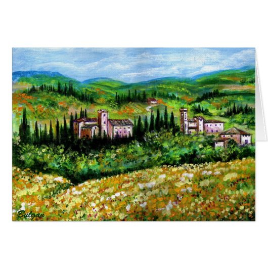 KASTEN IN DER LANDSCHAFT CHIANTI,GELBE BLUME (Vorderseite (Horizontal))