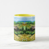 KASTEN IN DER LANDSCHAFT CHIANTI,GELBE BLUME TASSE (Zentrum)