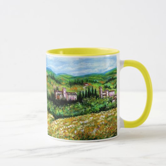 KASTEN IN DER LANDSCHAFT CHIANTI,GELBE BLUME TASSE (Rechts)