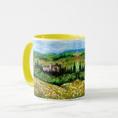 KASTEN IN DER LANDSCHAFT CHIANTI,GELBE BLUME TASSE (Vorderseite Links)
