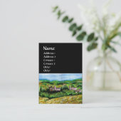 KASTEN IN DER LANDSCHAFT CHIANTI,GELBE BLUME VISITENKARTE (Stehend Vorderseite)