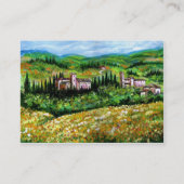 KASTEN IN DER LANDSCHAFT CHIANTI,GELBE BLUME VISITENKARTE (Rückseite)
