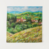 KASTEN IN DER LANDSCHAFT CHIANTI,GELBE BLUME WANDTEPPICH (Vorderseite (Horizontal))