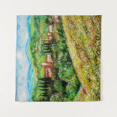 KASTEN IN DER LANDSCHAFT CHIANTI,GELBE BLUME WANDTEPPICH (Vorderseite)