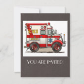 Kasten-LKW-Krankenwagen Einladung (Vorderseite)