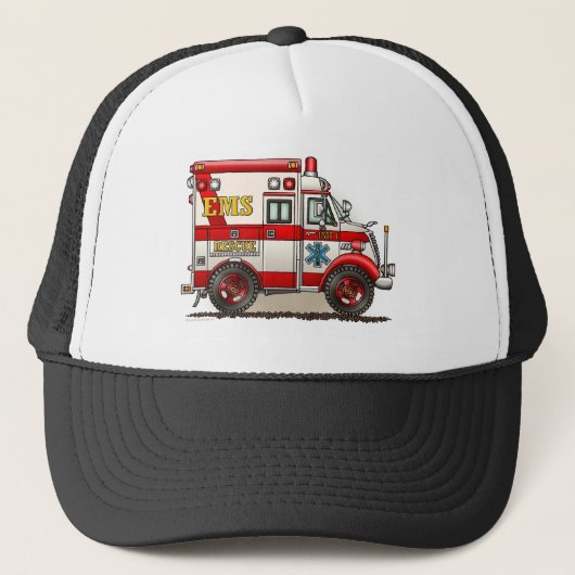 Kasten-LKW-Krankenwagen-Hut Truckerkappe (Vorderseite)