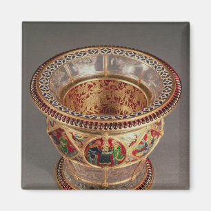 Kasten mit plique-a-jour und Cloisonne Magnet