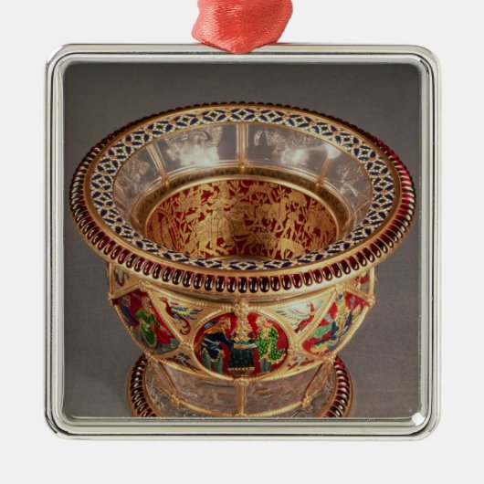 Kasten mit plique-a-jour und Cloisonne Silbernes Ornament (Vorne)