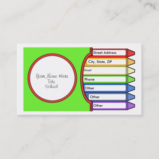 Kasten Zeichenstifte Visitenkarte (Vorderseite)