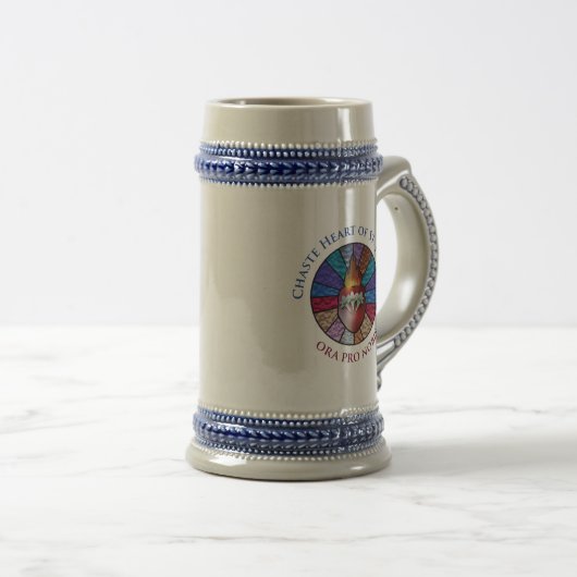 Kastenherz von St. Joseph Stainted Glass Design Bierglas (VorderseiteRechts)