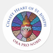 Kastenherz von St. Joseph Stainted Glass Design Runder Aufkleber (Vorderseite)