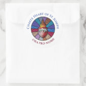 Kastenherz von St. Joseph Stainted Glass Design Runder Aufkleber (Tasche)