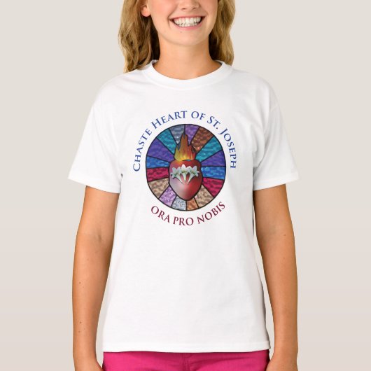 Kastenherz von St. Joseph Stainted Glass Design T-Shirt (Vorderseite)
