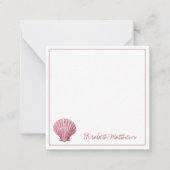 Kastenrosa Seashell auf Weiß Personalisiert Mitteilungskarte (Vorderseite)