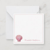 Kastenrosa Seashell auf Weiß Personalisiert Mitteilungskarte (Vorderseite)