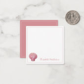 Kastenrosa Seashell auf Weiß Personalisiert Mitteilungskarte (Vorderseite/Rückseite Beispiel)