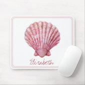 Kastenrosa Seashell auf Weiß Personalisiert Mousepad (Mit Mouse)