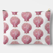 Kastenrosa Seashell auf Weiß Personalisiert Zubehörtasche (Rückseite)