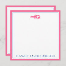 Kastenrosa und Navy Blue Hummer Personalisiert