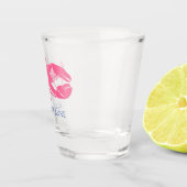 Kastenrosa und Navy Blue Hummer Personalisiert Schnapsglas (Rechts)