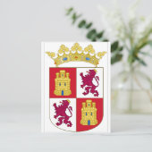 Kastilien-León (Spanien) Wappenschuss Postkarte (Stehend Vorderseite)