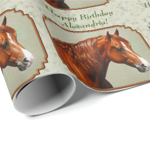 Kastnut Morgan Horse Sage Green Geschenkpapier