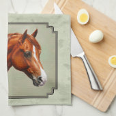 Kastnut Morgan Horse Sage Green Geschirrtuch (Viertel Falte)
