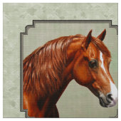 Kastnut Morgan Horse Sage Green Stoff (Nahaufnahme)