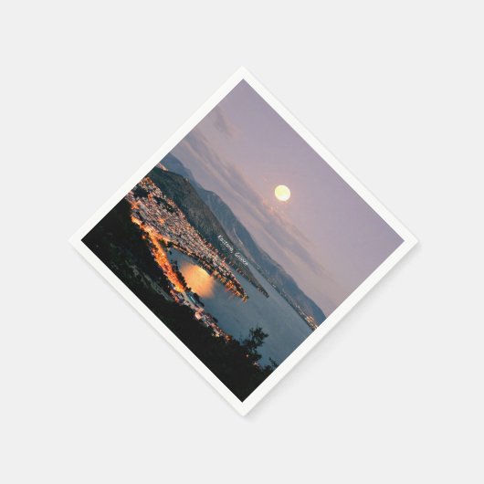 Kastoria, Landschaftsbild Serviette (Ecke)