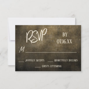 Kasuelles Schriftzug-RSVP, industrieller Grunge, L RSVP Karte