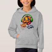 Käsy Halloween Vibes: Pumpkin Enjoys Pizza Hoodie (Vorderseite)