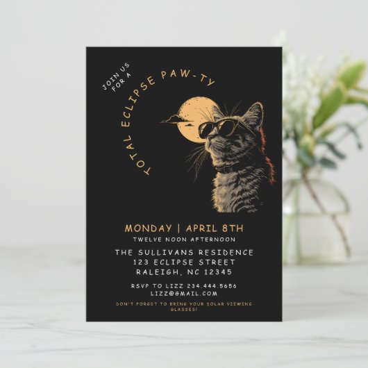 Kat 2024 Gesamtes Party zur Sonneneinstrahlung Einladung (Stehend Vorderseite)