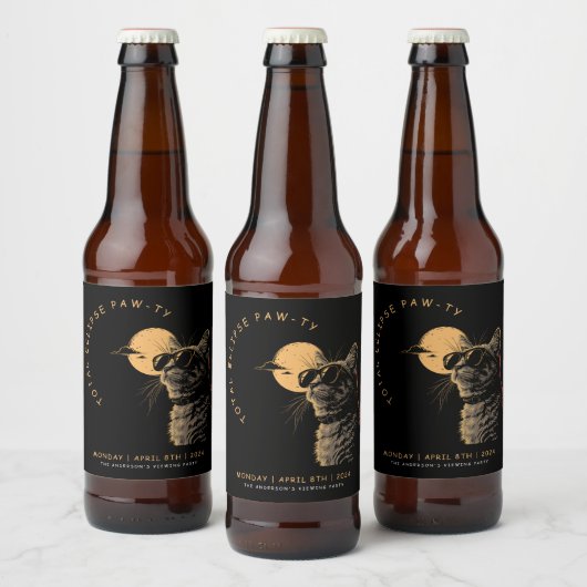 Kat 2024 Gesamtsolarauskitzel Party Invi anzeigen Bierflaschenetikett (Flaschen)