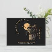 Kat 2024 Gesamtsolarauskitzel Party Invi anzeigen Dankeskarte (Stehend Vorderseite)