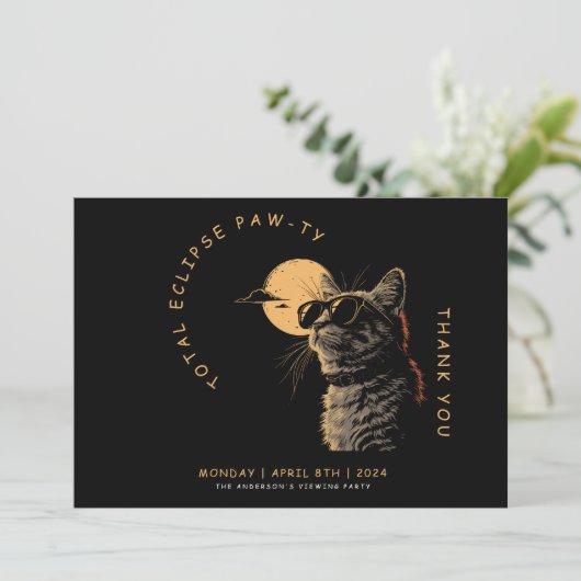 Kat 2024 Gesamtsolarauskitzel Party Invi anzeigen Dankeskarte (Stehend Vorderseite)