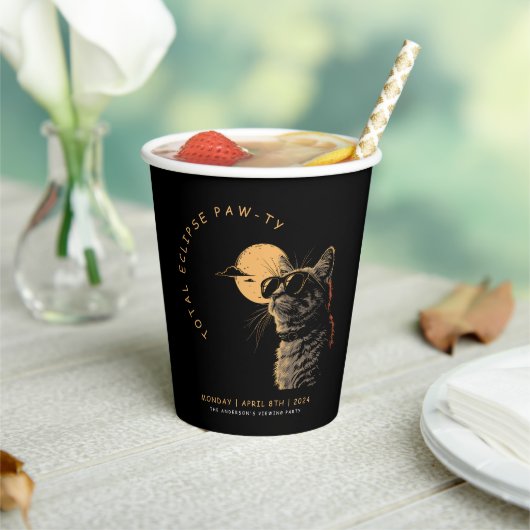 Kat 2024 Gesamtsolarauskitzel Party Invi anzeigen Pappbecher (In Situ)